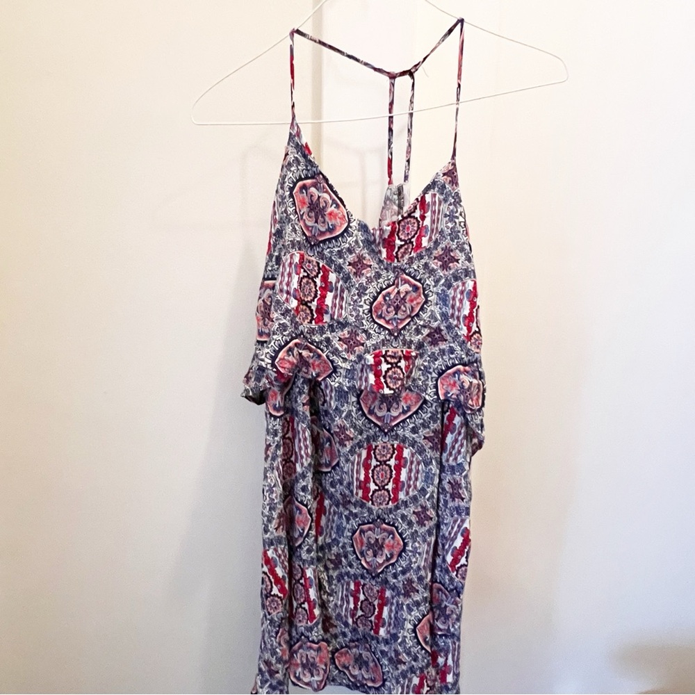 Lulu’s Sleeveless Boho Ruffle Dress NWT